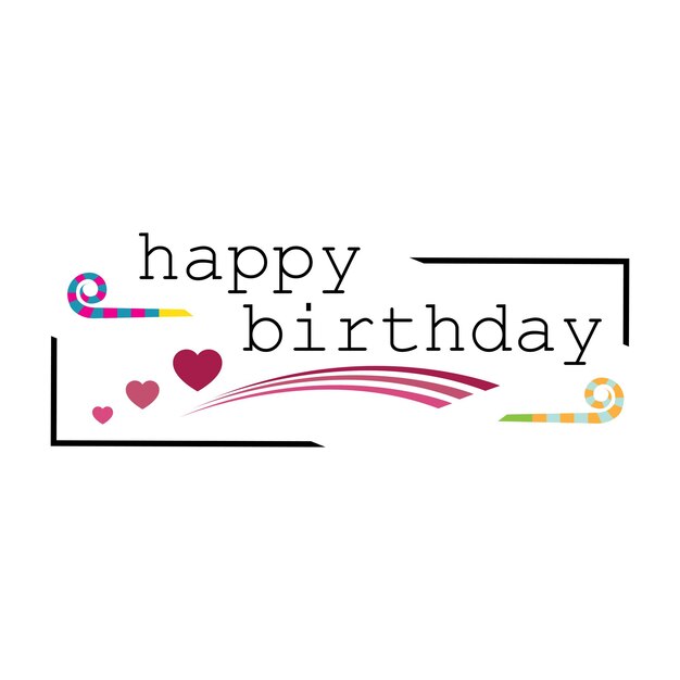 Diseño vectorial de tipografía de cumpleaños para tarjetas de felicitación tarjetas de cumpleaños tarjetas de invitación composición de letras de texto de cumpleaños preservadas ilustración vectorial