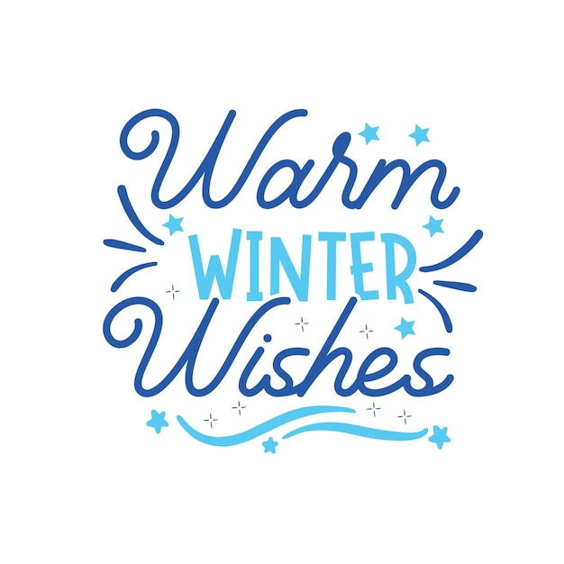 Diseño vectorial de tipografía de invierno