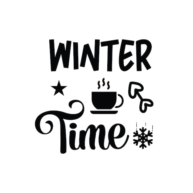 Diseño vectorial de tipografía de invierno