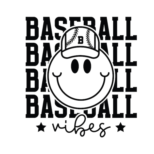 Diseño vectorial de tipografía SVG de béisbol