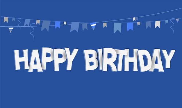 Diseño vectorial tipográfico de feliz cumpleaños para banner de saludo