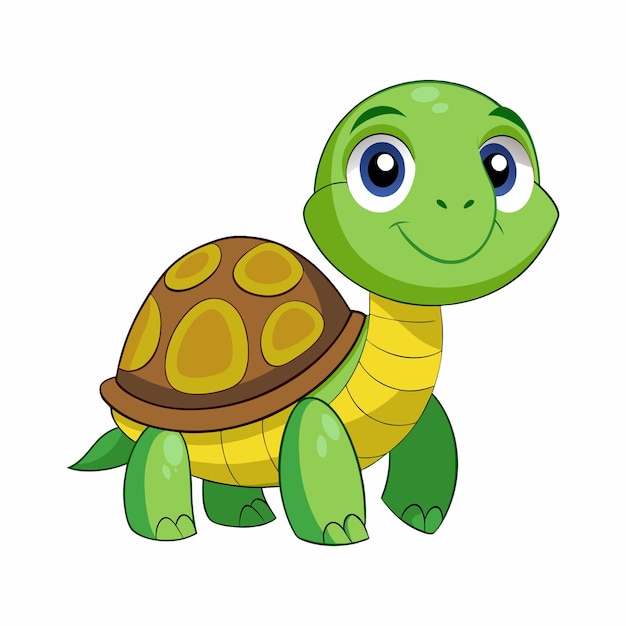 Diseño vectorial de tortugas de dibujos animados en blanco