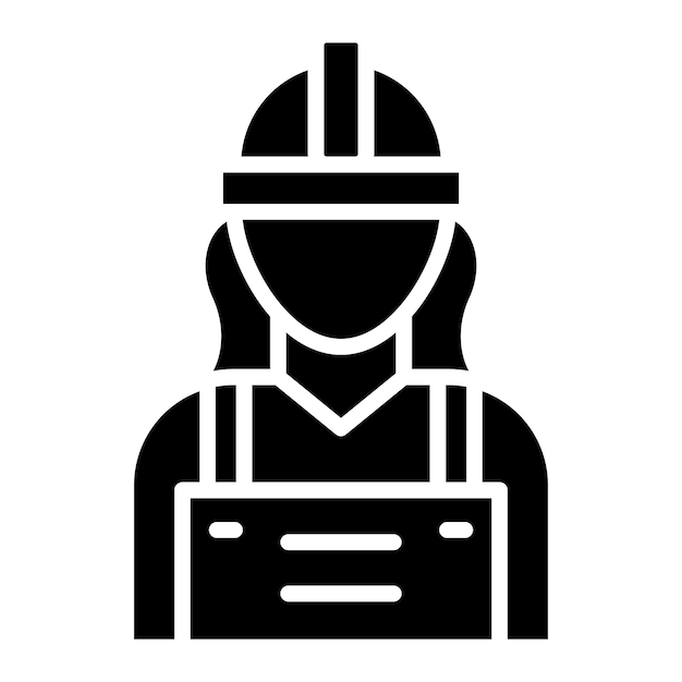 Diseño vectorial Trabajador de fábrica Estilo de icono femenino