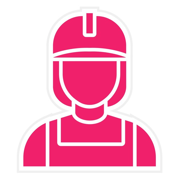 Diseño vectorial Trabajador de fábrica Estilo de icono femenino