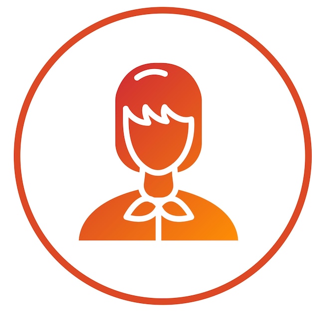 Diseño vectorial Trabajador social Estilo de icono femenino