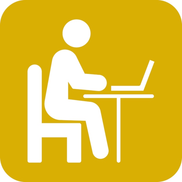 Diseño vectorial trabajando en el estilo de icono de computadora