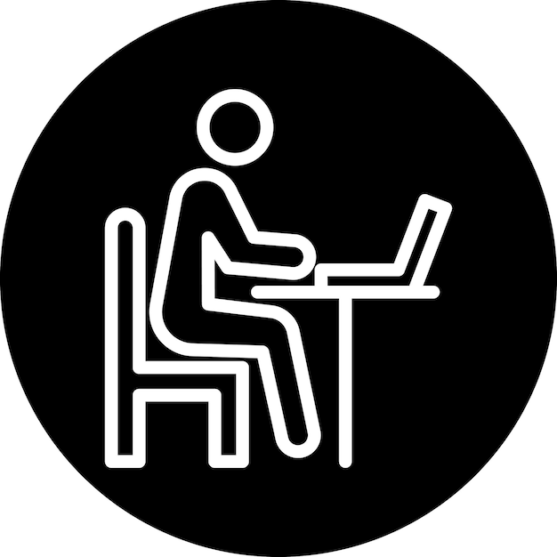 Diseño vectorial trabajando en el estilo de icono de computadora