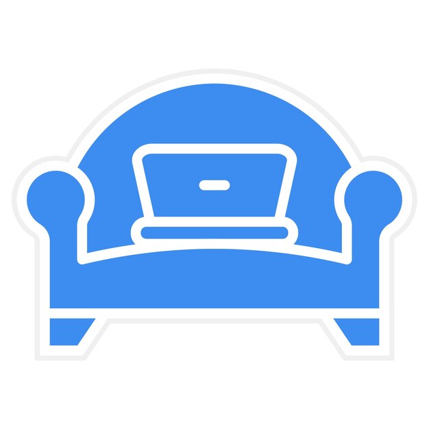 Diseño vectorial trabajando en el estilo del icono del sofá