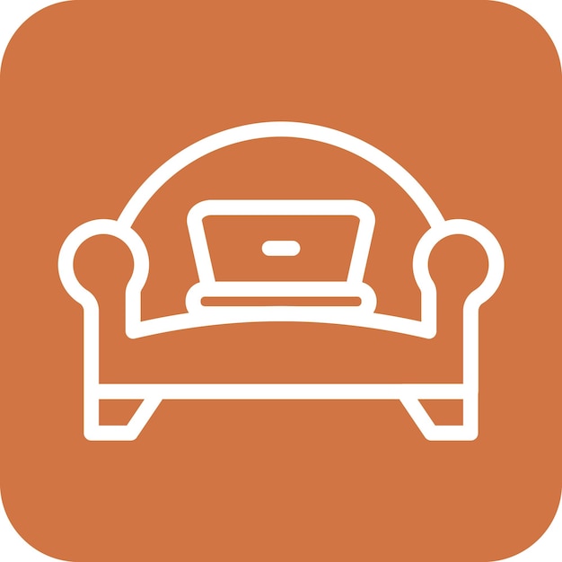 Diseño vectorial trabajando en el estilo del icono del sofá