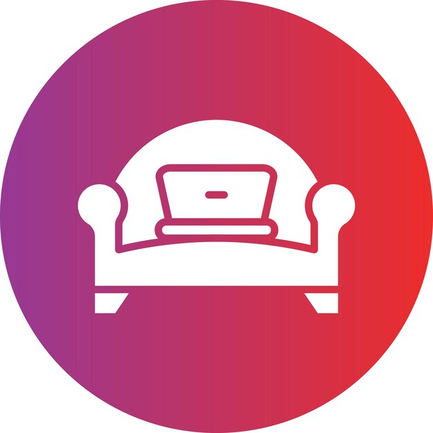 Diseño vectorial trabajando en el estilo del icono del sofá