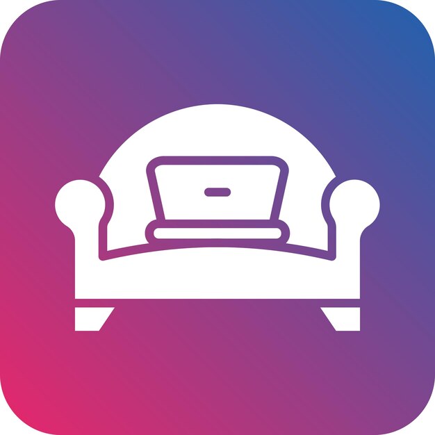 Diseño vectorial trabajando en el estilo del icono del sofá