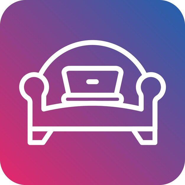 Diseño vectorial trabajando en el estilo del icono del sofá