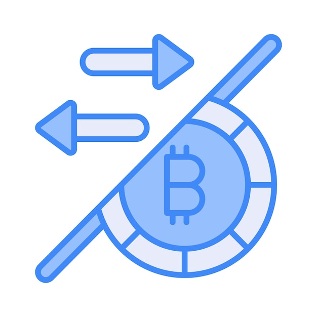 Diseño vectorial de transacciones de Bitcoin aislado en fondo blanco