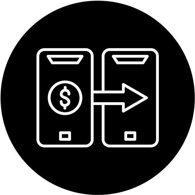 Diseño vectorial de las transacciones financieras digitales Estilo de icono