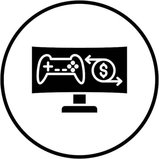 Diseño vectorial en las transacciones del juego Estilo del icono