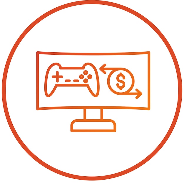 Diseño vectorial en las transacciones del juego Estilo del icono