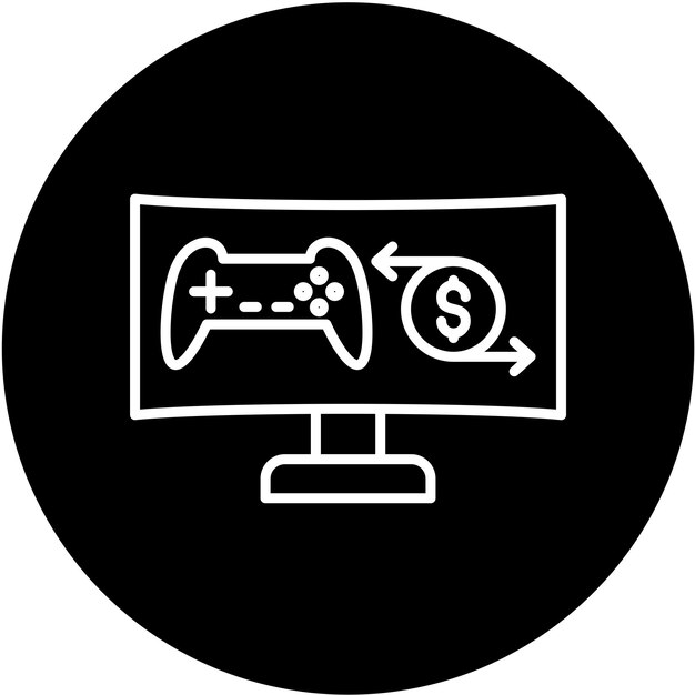 Diseño vectorial en las transacciones del juego Estilo del icono