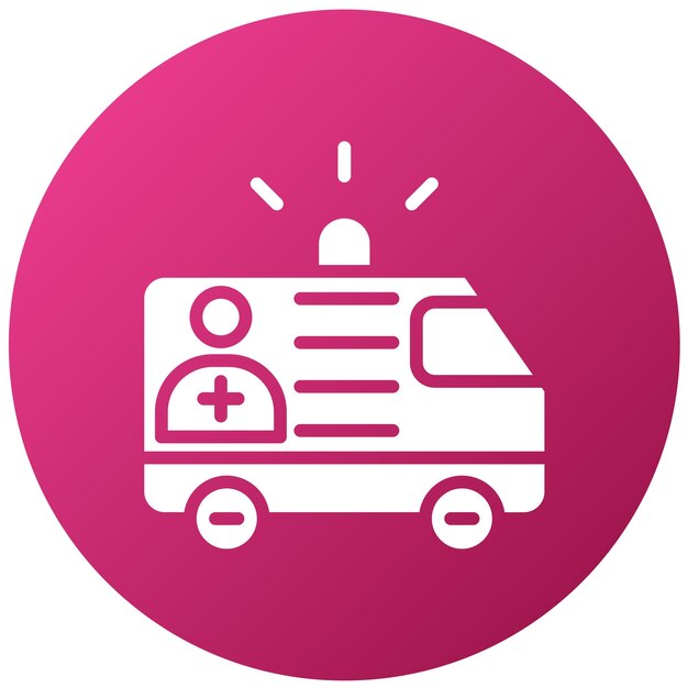 Diseño vectorial de transporte de pacientes Estilo del icono de la furgoneta