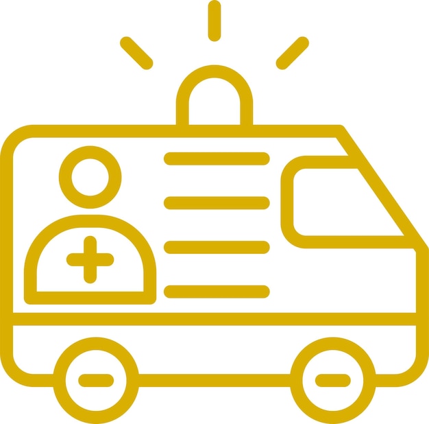Diseño vectorial de transporte de pacientes Estilo del icono de la furgoneta