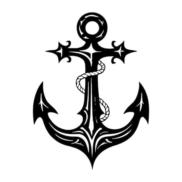 diseño vectorial tribal de tatuaje de anclaje