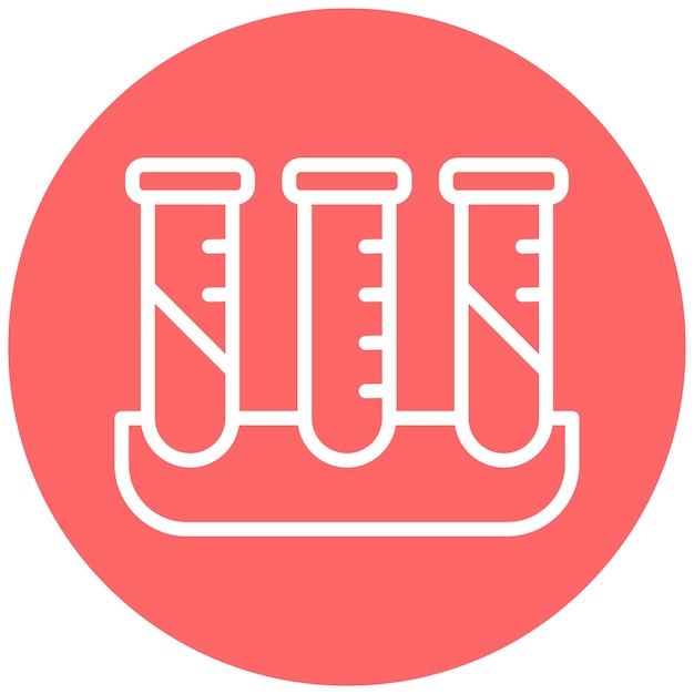 Diseño vectorial de tubos de ensayo de laboratorio Estilo del icono
