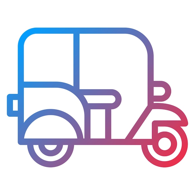 Diseño vectorial Tuk Tuk Estilo de icono