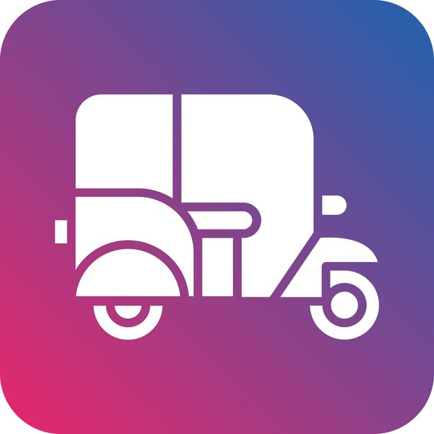 Diseño vectorial Tuk Tuk Estilo de icono