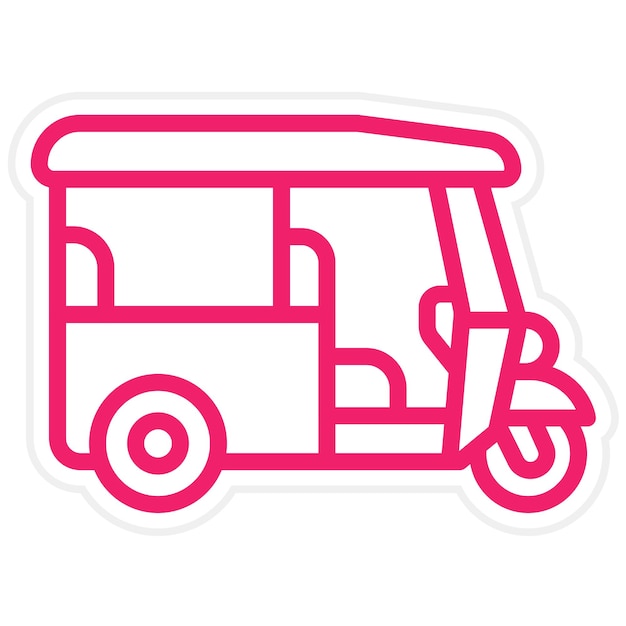 Diseño vectorial Tuk Tuk Estilo de icono