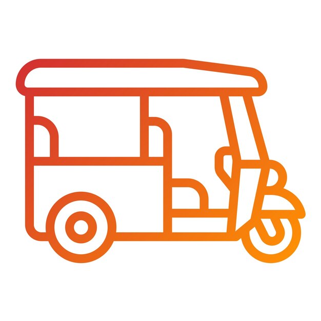 Diseño vectorial Tuk Tuk Estilo de icono