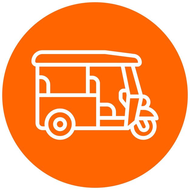 Diseño vectorial Tuk Tuk Estilo de icono