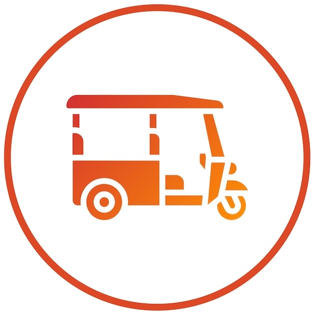 Diseño vectorial Tuk Tuk Estilo de icono