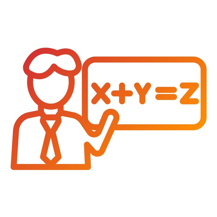 Vector diseño vectorial tutor de matemáticas estilo del icono