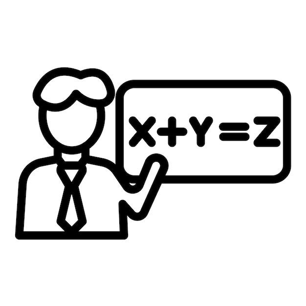 Vector diseño vectorial tutor de matemáticas estilo del icono