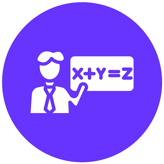 Diseño vectorial Tutor de matemáticas Estilo del icono