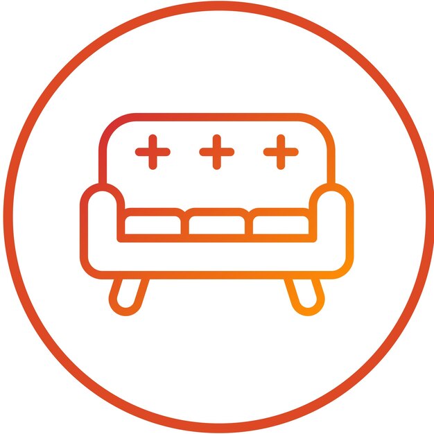 Diseño vectorial Tuxedo sofá estilo icono