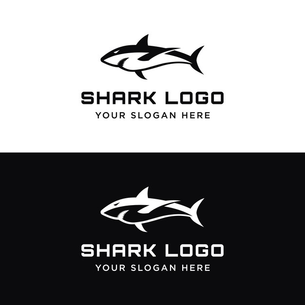 Diseño vectorial único y creativo del logotipo del tiburón