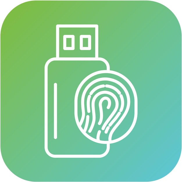 Diseño vectorial Usb Estilo de icono biométrico