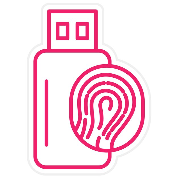 Diseño vectorial Usb Estilo de icono biométrico