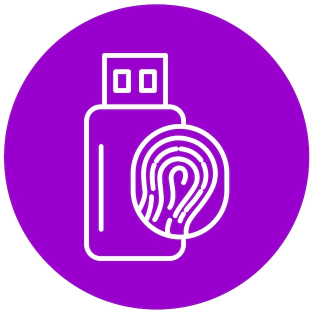 Diseño vectorial Usb Estilo de icono biométrico