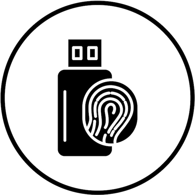 Diseño vectorial Usb Estilo de icono biométrico