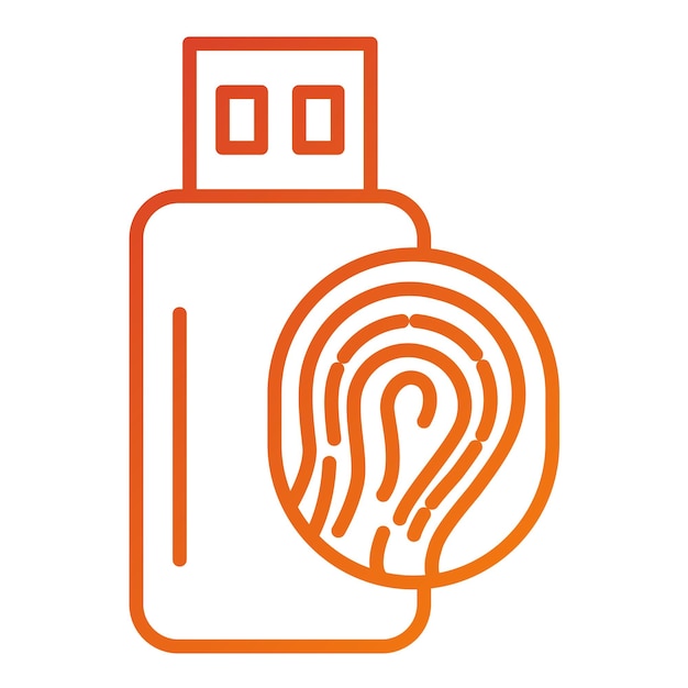 Diseño vectorial Usb Estilo de icono biométrico