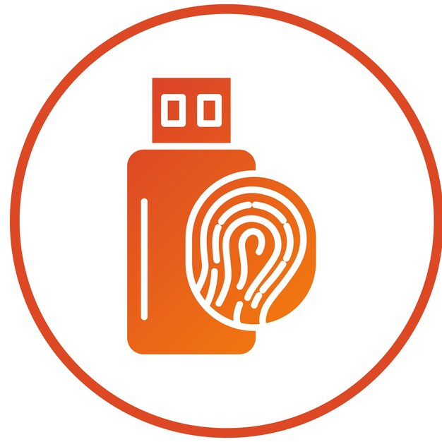 Diseño vectorial Usb Estilo de icono biométrico