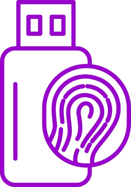 Diseño vectorial Usb Estilo de icono biométrico