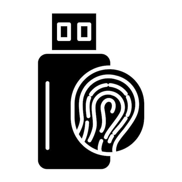 Diseño vectorial Usb Estilo de icono biométrico