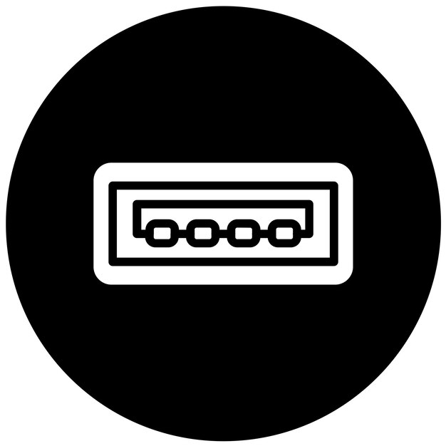 Diseño vectorial USB tipo A Estilo del icono