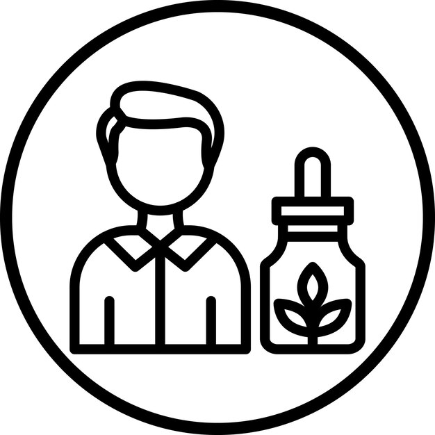Diseño vectorial de los usuarios de aceite de CBD Estilo de icono