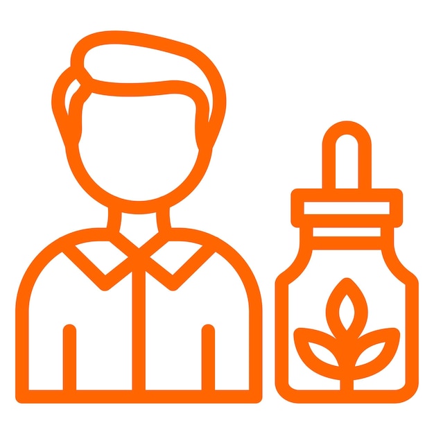 Diseño vectorial de los usuarios de aceite de CBD Estilo de icono