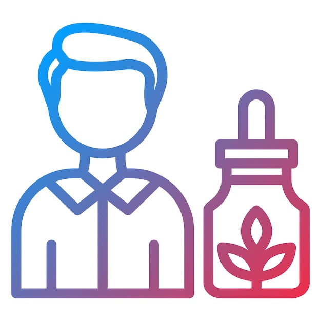 Diseño vectorial de los usuarios de aceite de CBD Estilo de icono