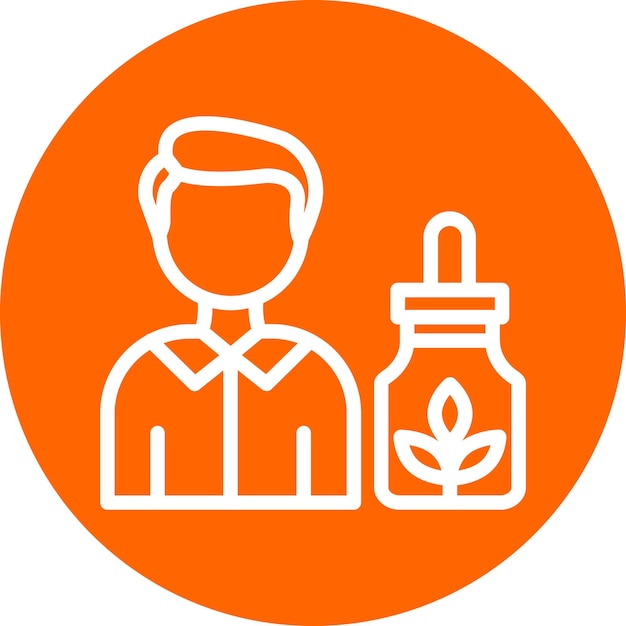 Diseño vectorial de los usuarios de aceite de CBD Estilo de icono
