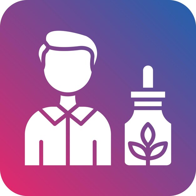 Diseño vectorial de los usuarios de aceite de CBD Estilo de icono